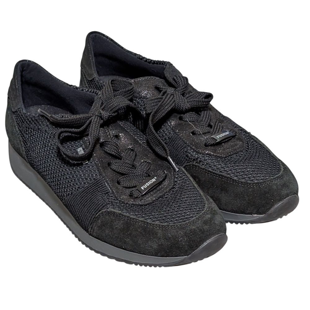Ara Lila Black Suede Gore-Tex Oxford comfort waterproof sneaker size 7 lace up - Picture 1 of 9